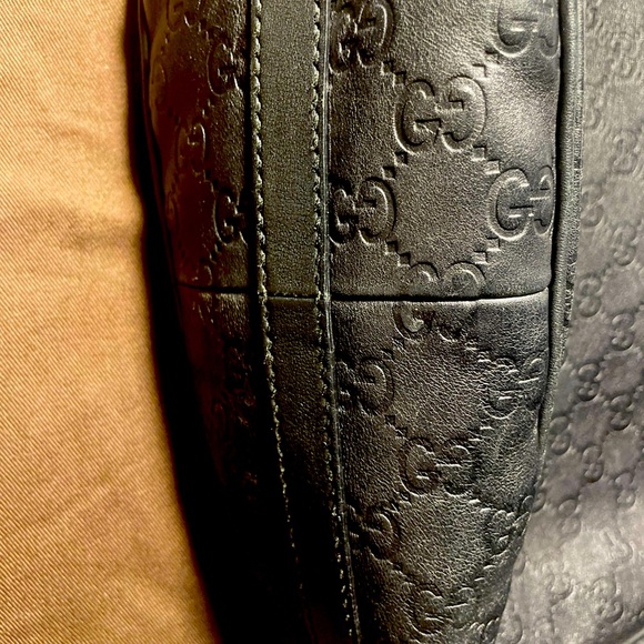 💯%Authentic Full inclu. Black Guccisima Hobo GoldSilver GG - Picture 6 of 16